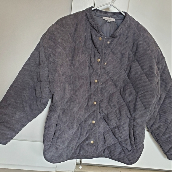 Dark Gray Quilted Corduroy Jacket - Never Worn - Picture 2 of 6